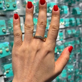 ANEL BRISA EM ZIRCÔNIA BANHADO A OURO