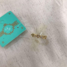 ANEL CORAÇÕES EM ZIRCÔNIA BANHADO A OURO