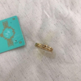 ANEL DUPLO PASSION ZIRCÔNIA BANHADO A OURO