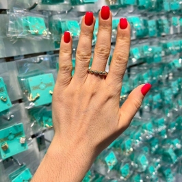 ANEL ESFERAS ZIRCÔNIA BANHADO A OURO