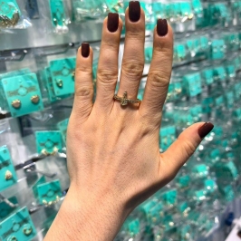 ANEL NOSSA SENHORA APARECIDA ZIRCÔNIA BANHADO A OURO