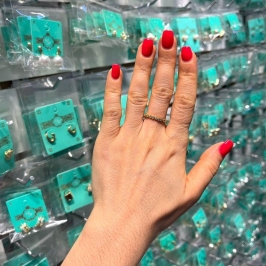 ANEL PONTO DE LUZ BANHADO A OURO