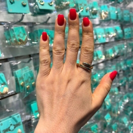 ANEL REGULÁVEL GOMOS TAM 22 BANHADO A OURO