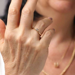 ANEL SOLITÁRIO GOLD BANHADO A OURO