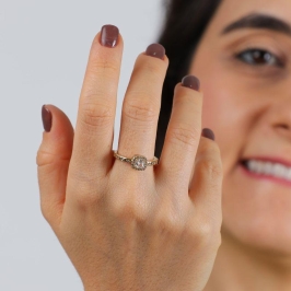 ANEL SOLITÁRIO ZIRCÔNIA BANHADO A OURO