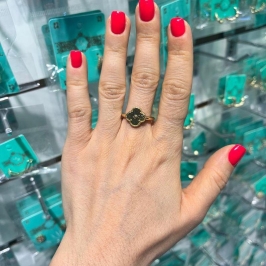 ANEL TREVO BANHADO A OURO