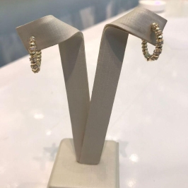 ARGOLA ESFERAS COM ZIRCÔNIA BANHADO A OURO