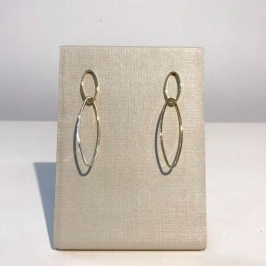 ARGOLA OVAL DUPLA BANHADO A OURO