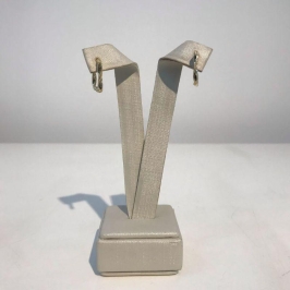 ARGOLA QUADRADA TRANÇADA BANHADO A OURO