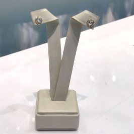 BRINCO CORAÇÃO DUPLO ZIRCÔNIA BANHADO A OURO