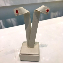 BRINCO GOTA EM ZIRCÔNIA PINK TAM P BANHADO A OURO