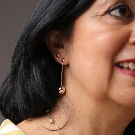 BRINCO PALITO ESFERA TAM G BANHADO A OURO