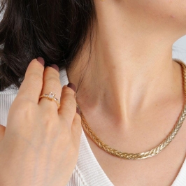 CHOKER ENTRELAÇADA GLAMOUR FIO DE OURO BANHADO A OURO