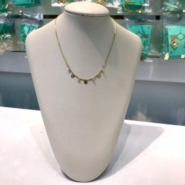 CHOKER MEDALHAS COM TIFFANY BANHADO A OURO