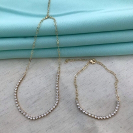 CHOKER RIVIERA BANHADO A OURO