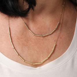 COLAR CANUTILHO FOSCO BANHADO A OURO