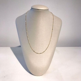 COLAR CHAPINHA DE CORAÇÃO 50CM BANHADO A OURO