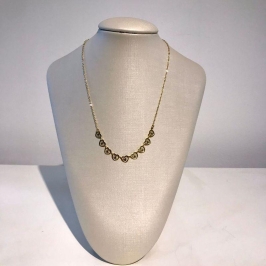 COLAR CORAÇÃO DIAMANTADO DUPLO BANHADO A OURO