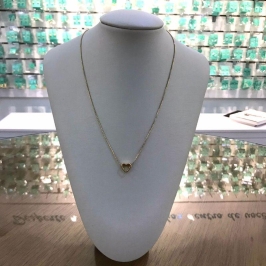 COLAR CORAÇÃO VAZADO DUPLO BANHADO A OURO