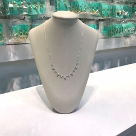 COLAR CORAÇÕES ZIRCÔNIA BANHADO A PRATA