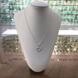 COLAR ELOS DE CORAÇÃO BANHADO A PRATA