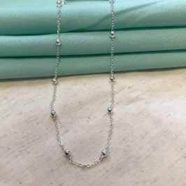 COLAR ESFERAS BANHADO A PRATA