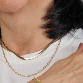 COLAR FITA GLAMOUR BANHADO A OURO