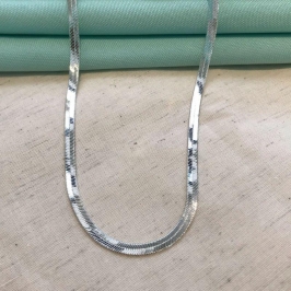 COLAR FITA GLAMOUR BANHADO A PRATA