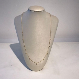 COLAR LONGO CORAÇÕES E ZIRCÔNIA 60CM BANHADO A OURO