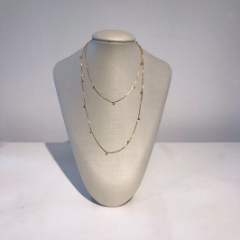 COLAR LONGO MICRO ZIRCÔNIA 80CM BANHADO A OURO