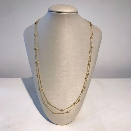 COLAR MINI ESFERA 2 VOLTAS  BANHADO A OURO