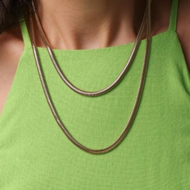 COLAR SNAKE BANHADO A OURO