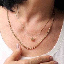 COLAR VIDA EM ZIRCÔNIA BANHADO A OURO