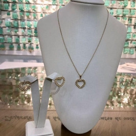 CONJUNTO ELO DE AMOR BANHADO A OURO