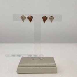 CORAÇÃO DUPLO ZIRCÔNIA BANHADO A OURO