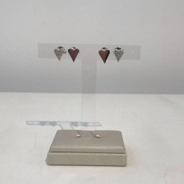 CORAÇÃO DUPLO ZIRCÔNIA BANHADO A PRATA