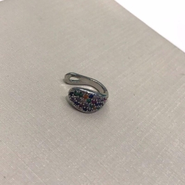 FAKE PIERCING ELEGANCE ZIRCÔNIA COLORIDA BANHADO A PRATA