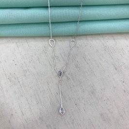 GRAVATINHA GOTAS EM ZIRCÔNIA BANHADO A PRATA