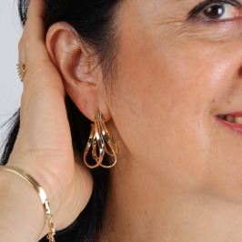 MEIA ARGOLA FIO ORGÂNICO BANHADO A OURO