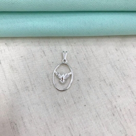 PINGENTE ESPÍRITO SANTO BANHADO A PRATA