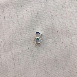 PINGENTE MENINO ZIRCÔNIA COLORIDA BANHADO A PRATA