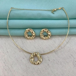 PINGENTE REDONDO ORGÂNICO PISA BANHADO A OURO