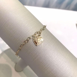 PULSEIRA AUTISMO MINI CORAÇÃO BANHADO A OURO