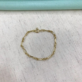 PULSEIRA FÍGARO INF MASCULINA BANHADO A OURO