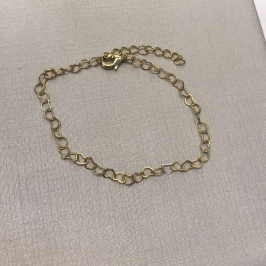 PULSEIRA CORAÇÃO VAZADO INFANTIL BANHADO A OURO