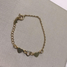 PULSEIRA CORAÇÕES DESIGN INFANTIL BANHADO A OURO
