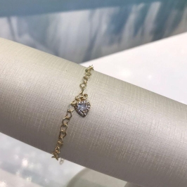 PULSEIRA CORAÇÕES ZIRCÔNIA BANHADO A OURO