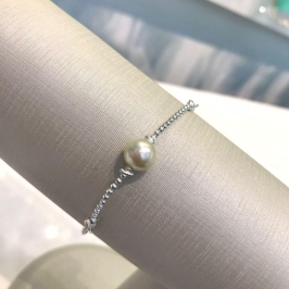 PULSEIRA DE PÉROLA BANHADO A PRATA