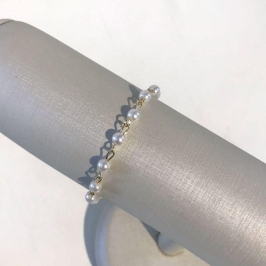 PULSEIRA PÉROLA DETALHES BANHADO A OURO