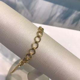 PULSEIRA ELO LOSANGO BANHADO A OURO